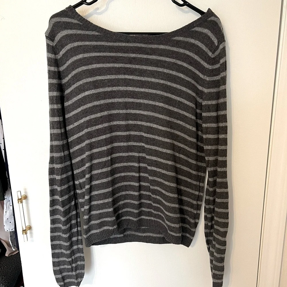 Gap Striped Knit Sweater with Zippers, M